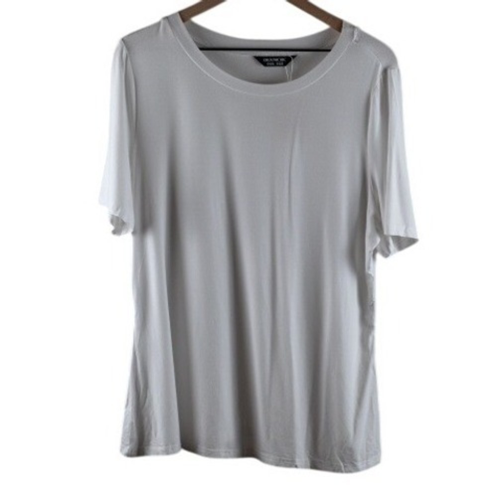 BloomChic White Short Sleeve Crew Neck T-Shirt Size US 14-16 NEW - Picture 2 of 5